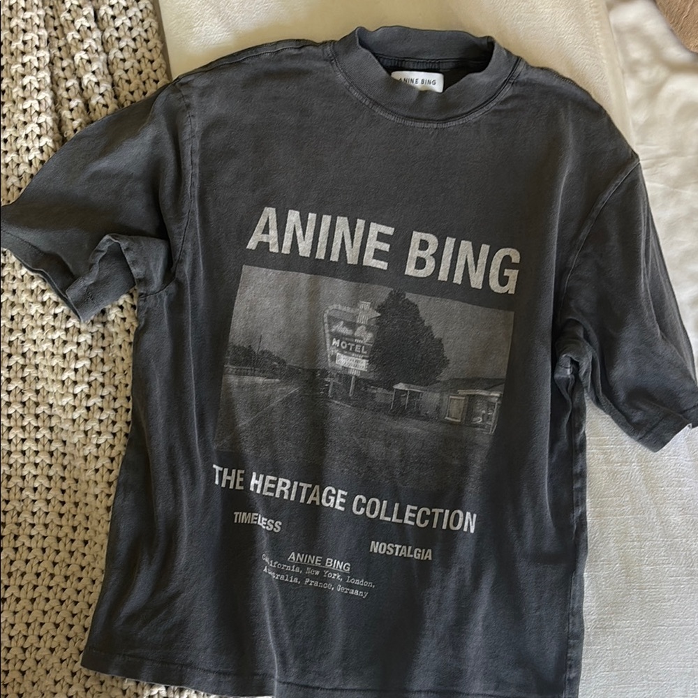 Anine Bing Gray Heritage Collection Tee